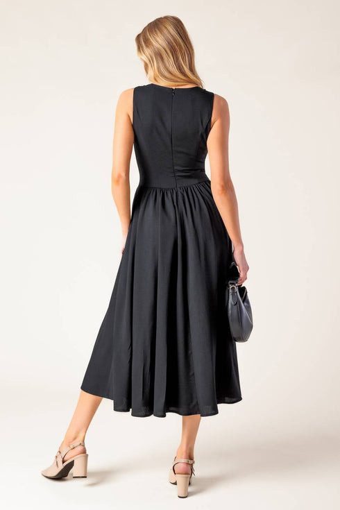for-the-record-black-woven-midi-dress Flying Tomato-Sophia's Style-3